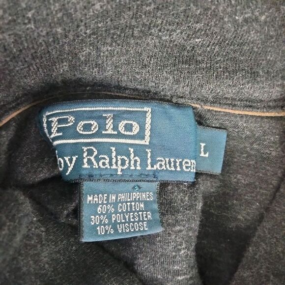 Polo Ralph Lauren Shawl Collar Fleece Cardigan Mens Large Vintage Buttons Up - Picture 5 of 11